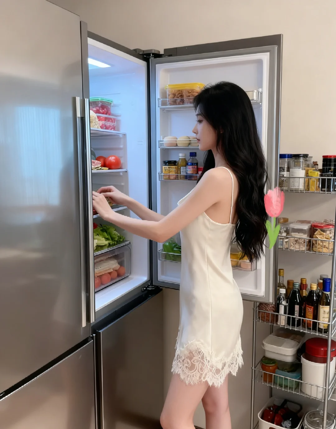 白月光温柔纯欲风！周末给自己做一顿饭