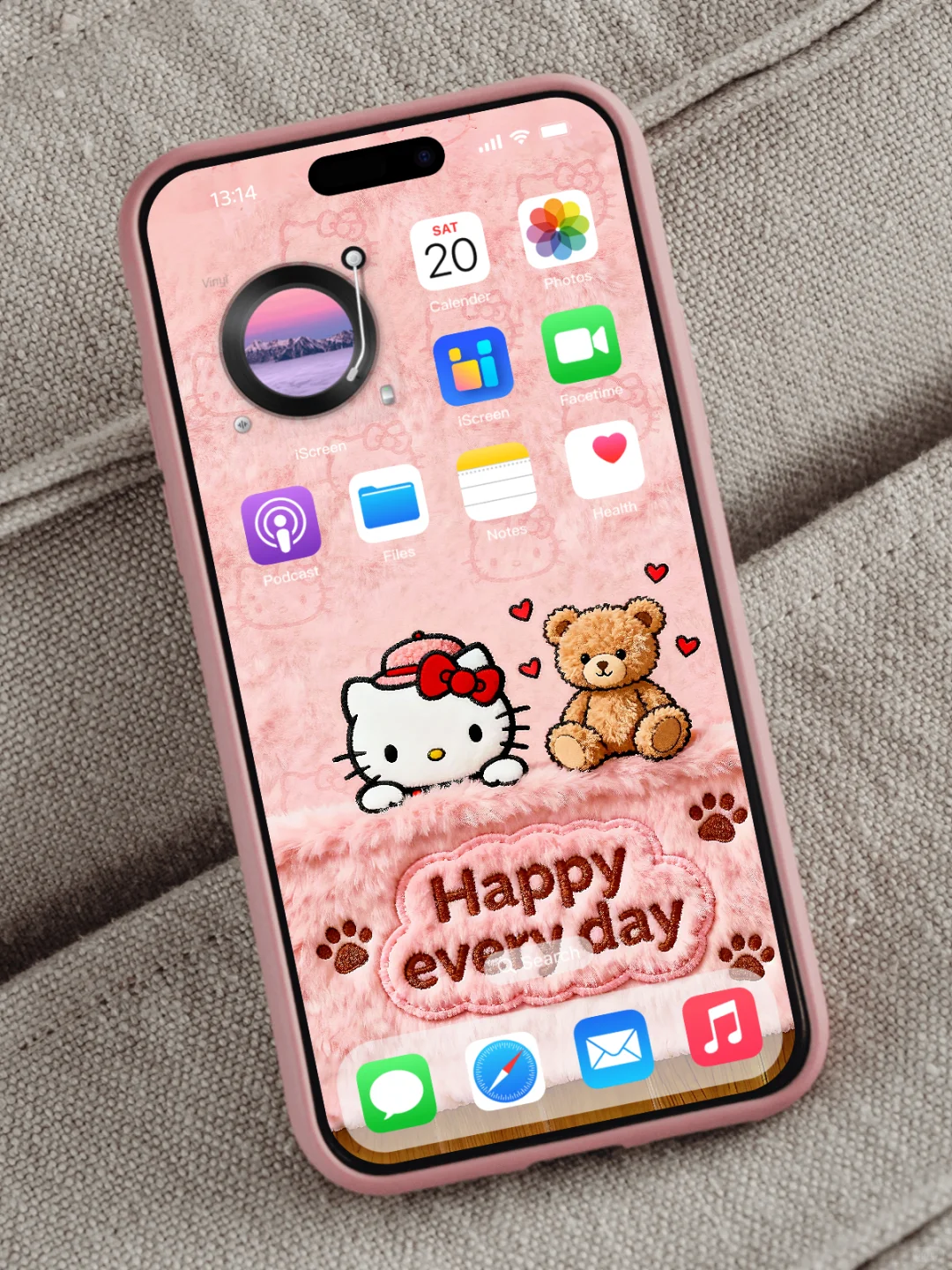 毛绒绒粉粉的可爱Hello Kitty|高清手机壁纸