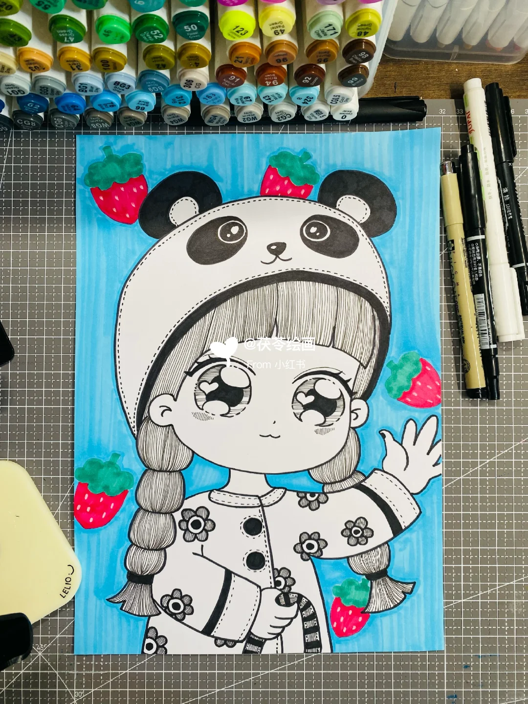 挑战画100个可爱卡通线描人物｜第1张