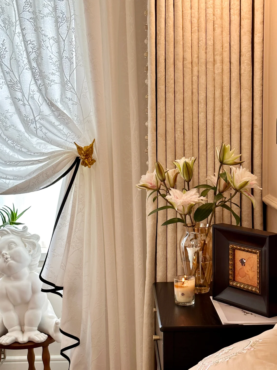 窗帘搭配思路✨法式复古风卧室氛围感拉满