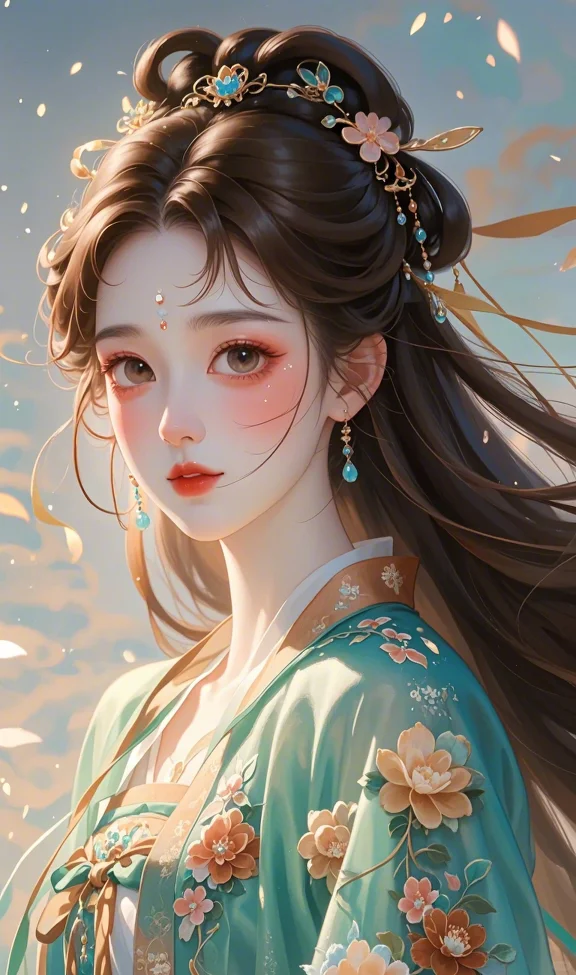 古风仙女，仪态曼妙，飘逸仙气