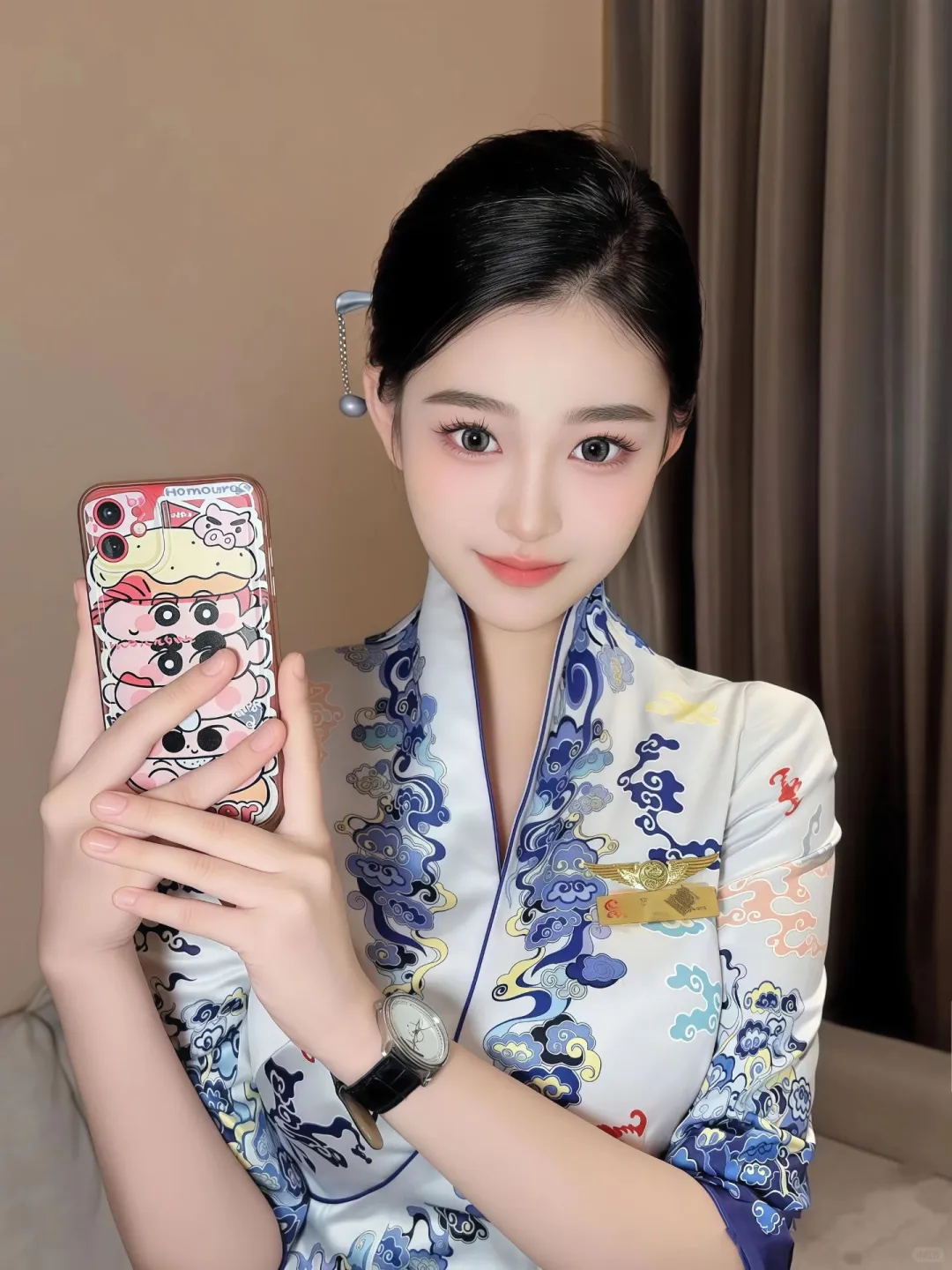 哇！穿上旗袍当空乘的姑娘~