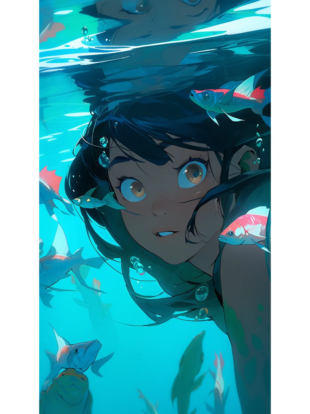 水下少女||夏天就应该用它当壁纸