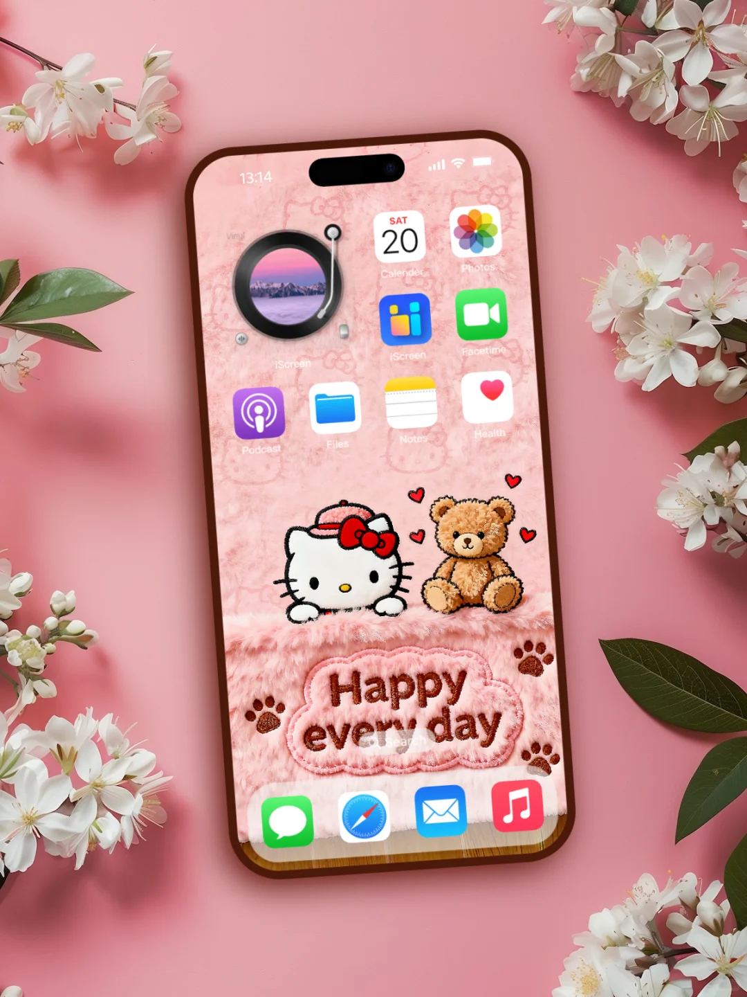 毛绒绒粉粉的可爱Hello Kitty|高清手机壁纸