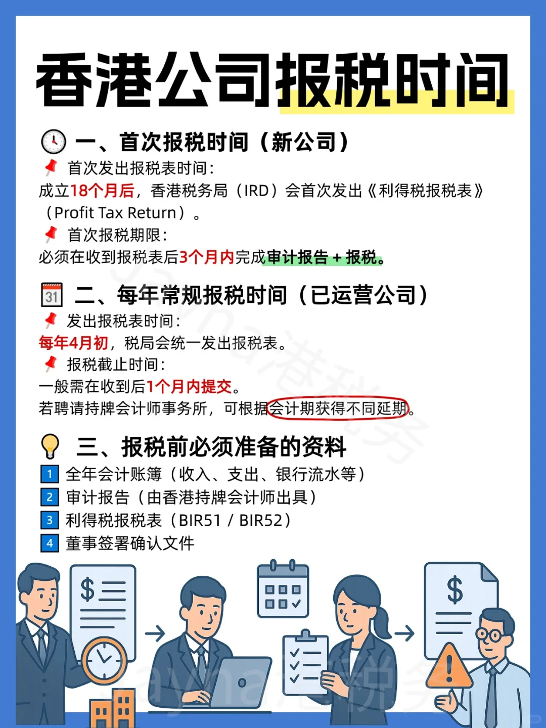 一分钟看懂！香港公司报税时间📅