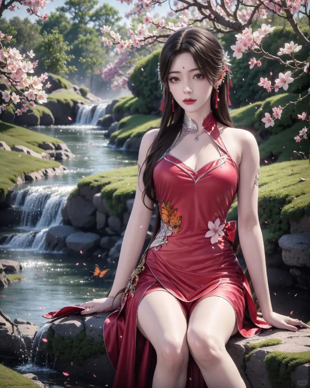 国漫壁纸完美世界火灵儿 AI 居家美腿壁纸