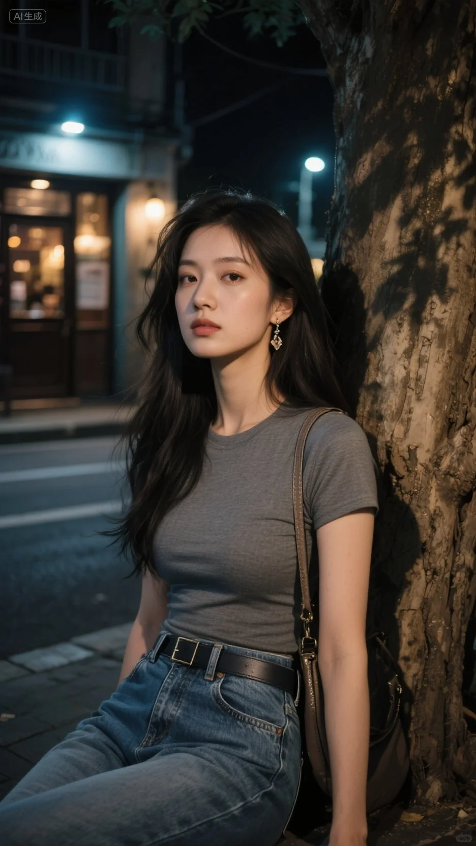 等车的女孩