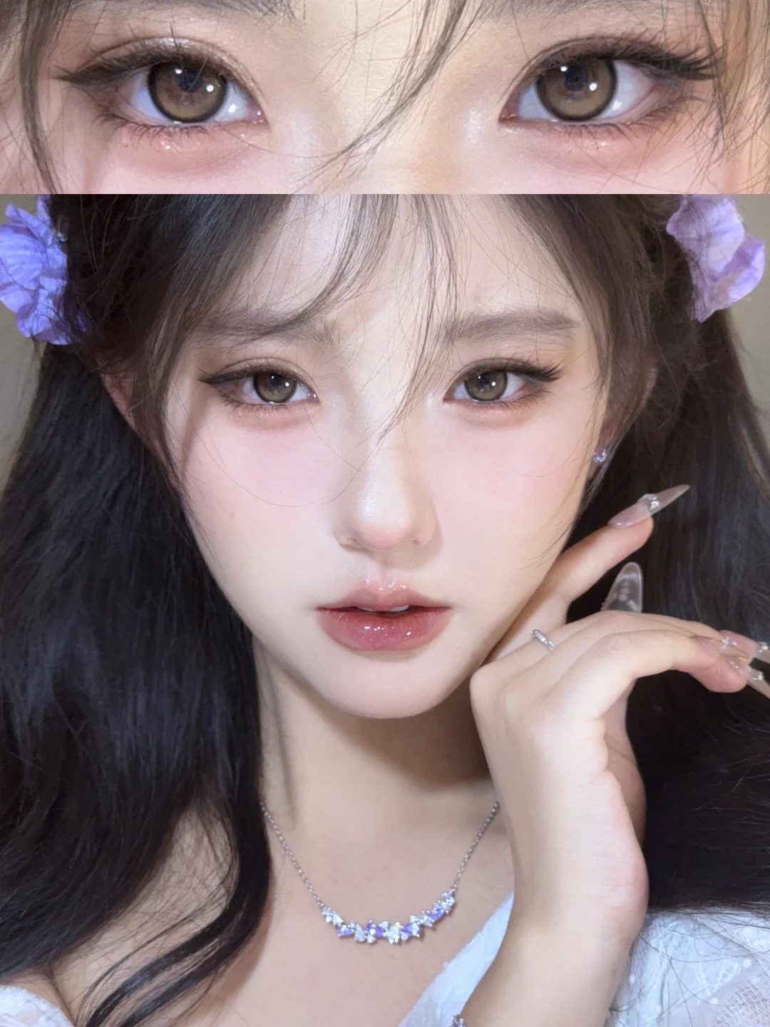 淡颜紫藤花|清冷小狐狸妆容教程