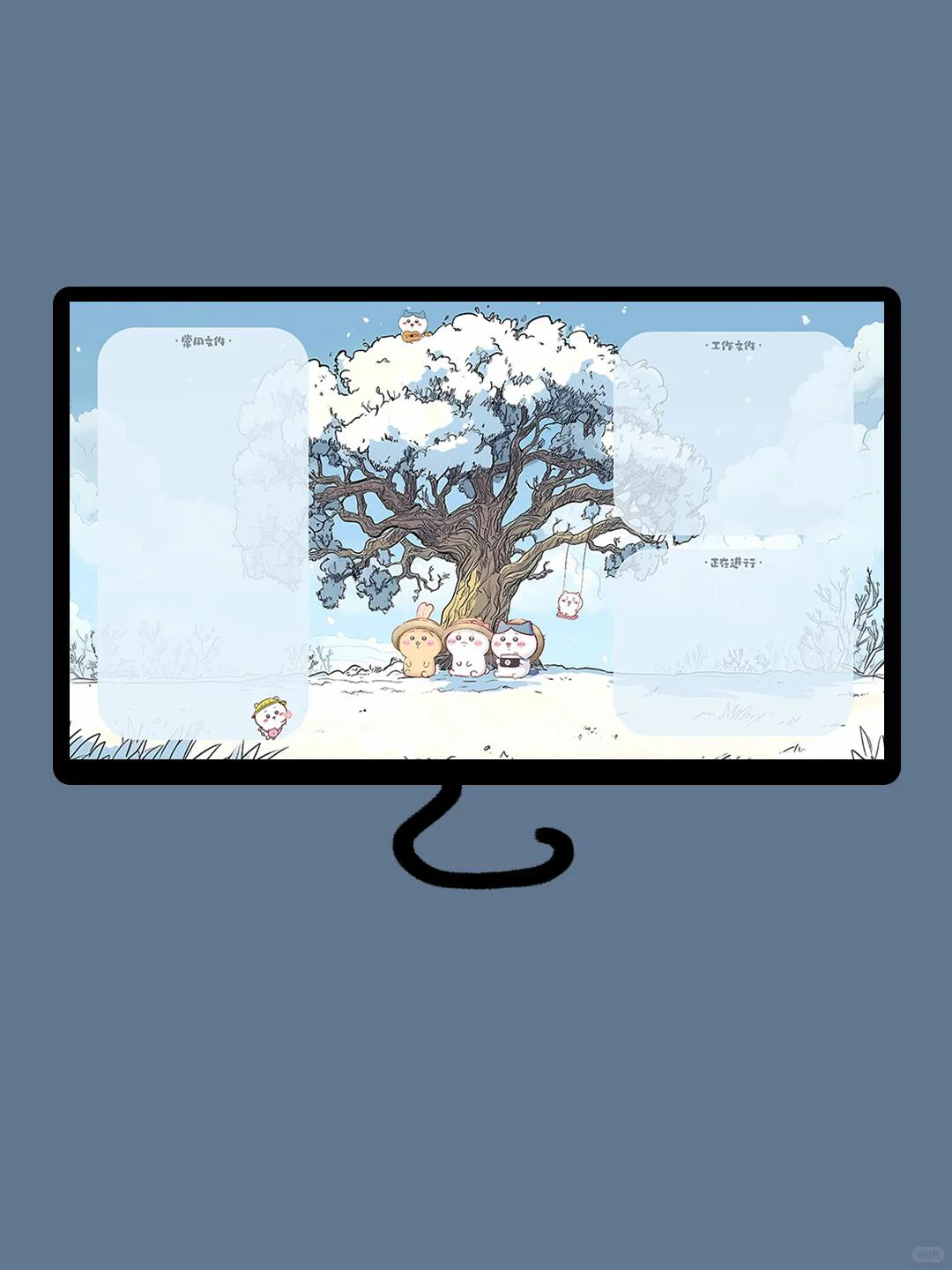 🧣冬天静悄悄的来·Chiikawa电脑壁纸 ||