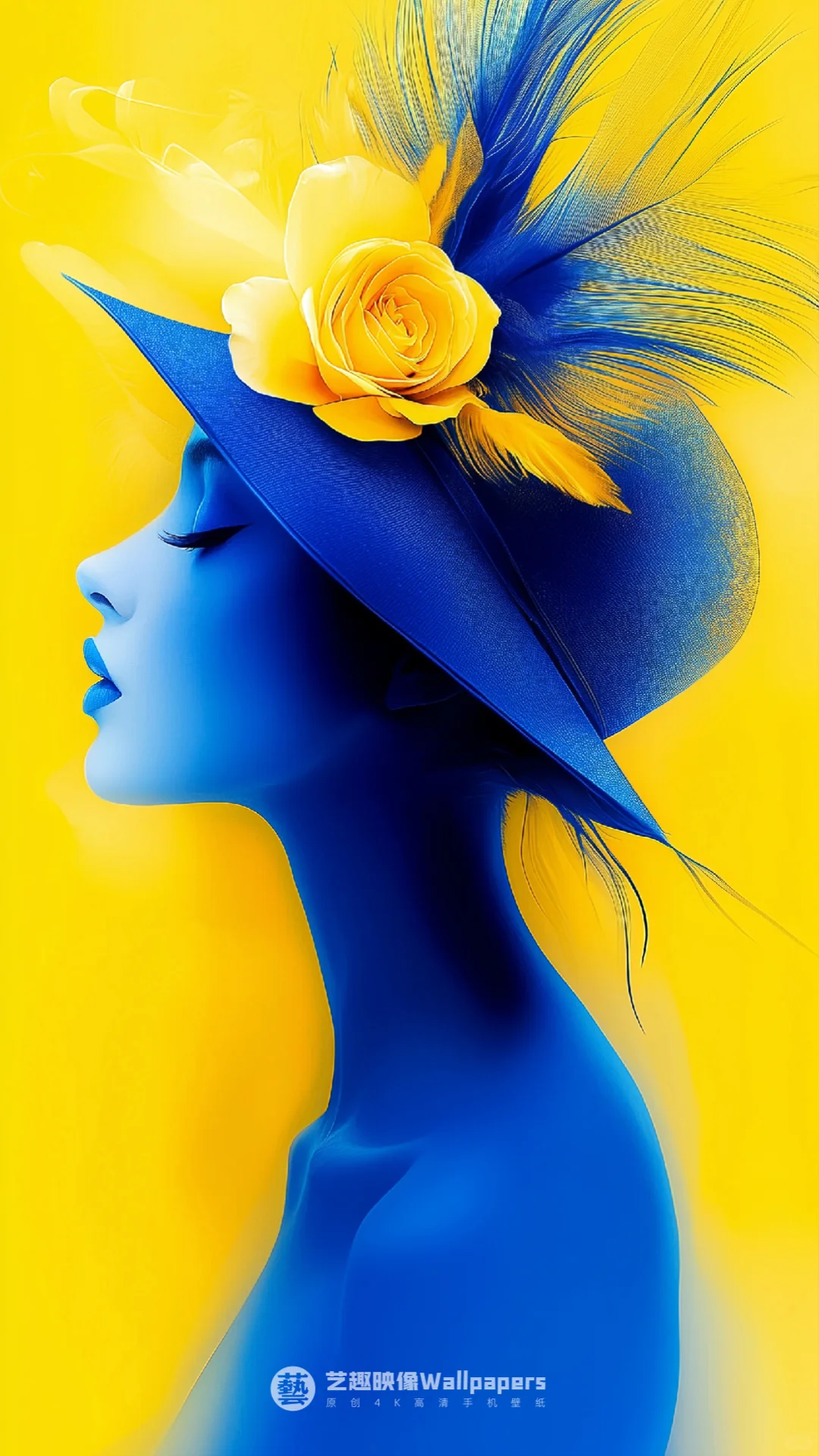 手机壁纸#D520丨蓝玫瑰+黄玫瑰+少女III