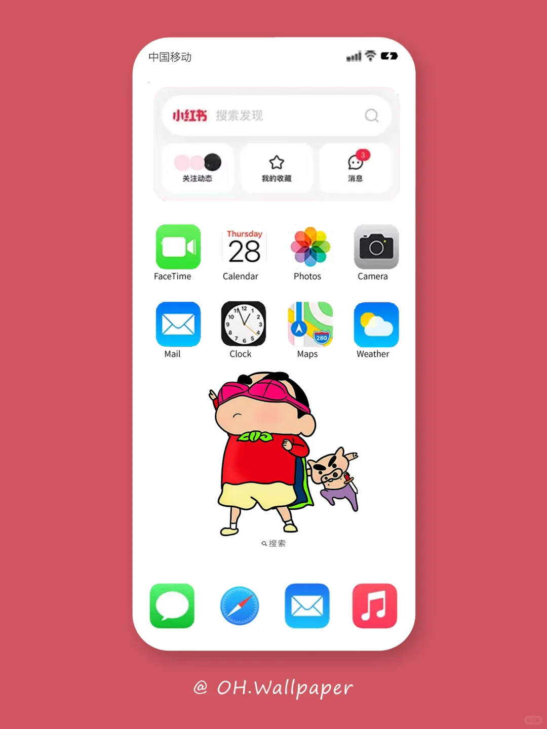 70|手机壁纸|蜡笔小新漫画风插画壁纸