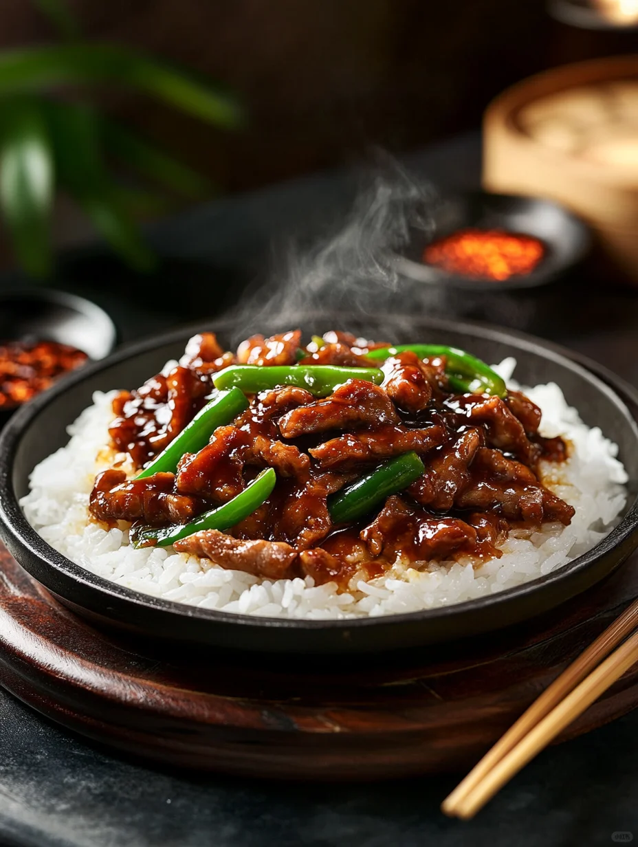 Midjourney美食摄影 青椒肉丝盖浇饭 附咒语