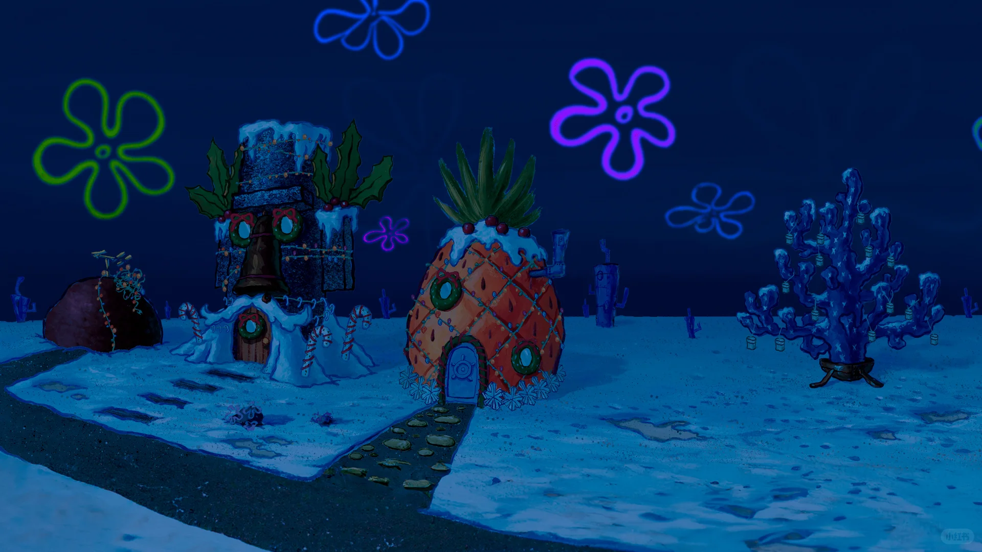 海绵宝宝桌面锁屏适配Winter Conch Street