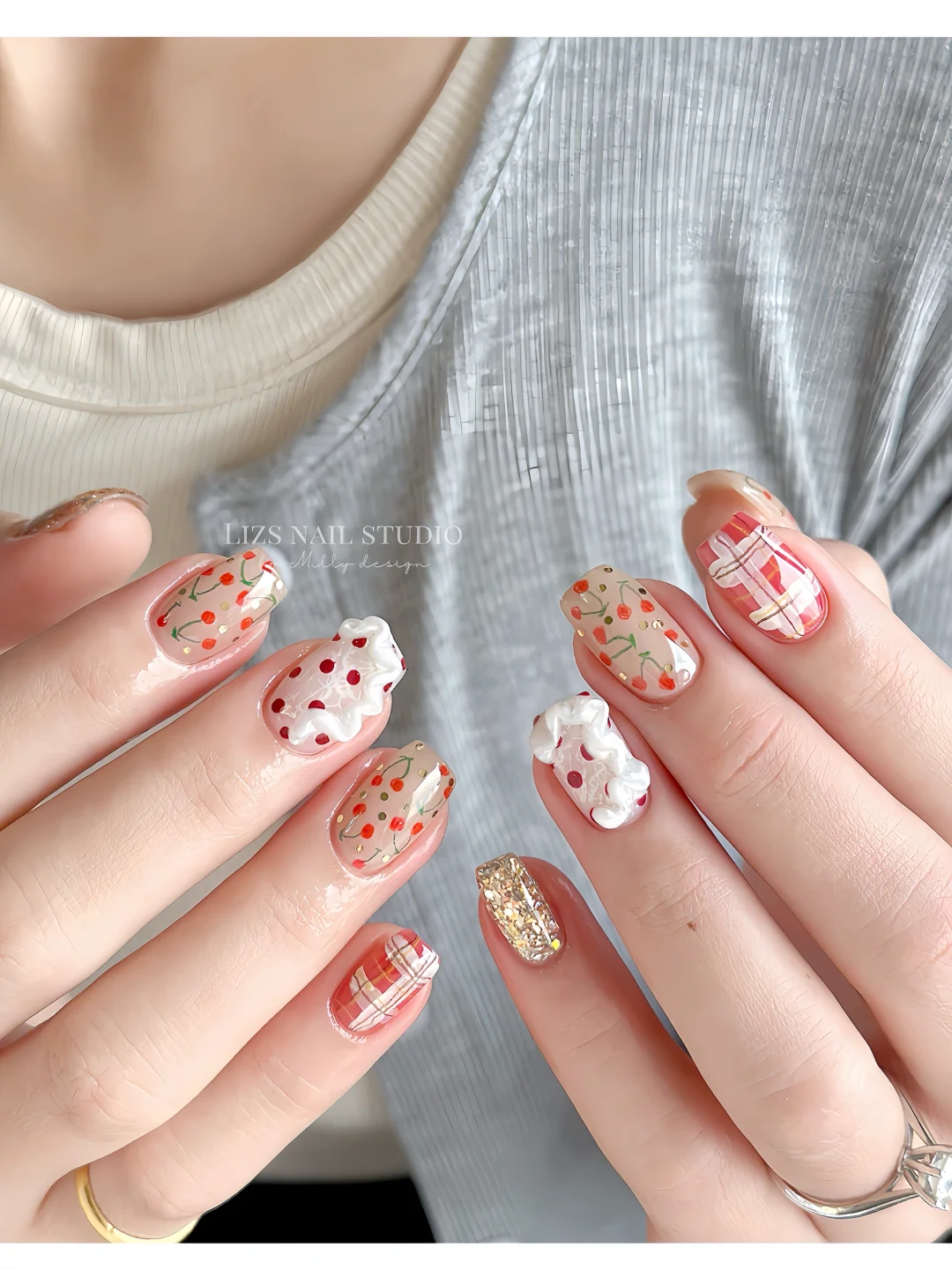 秋冬美甲怎么选💅🏻|甜妹少女感樱桃美甲🍒