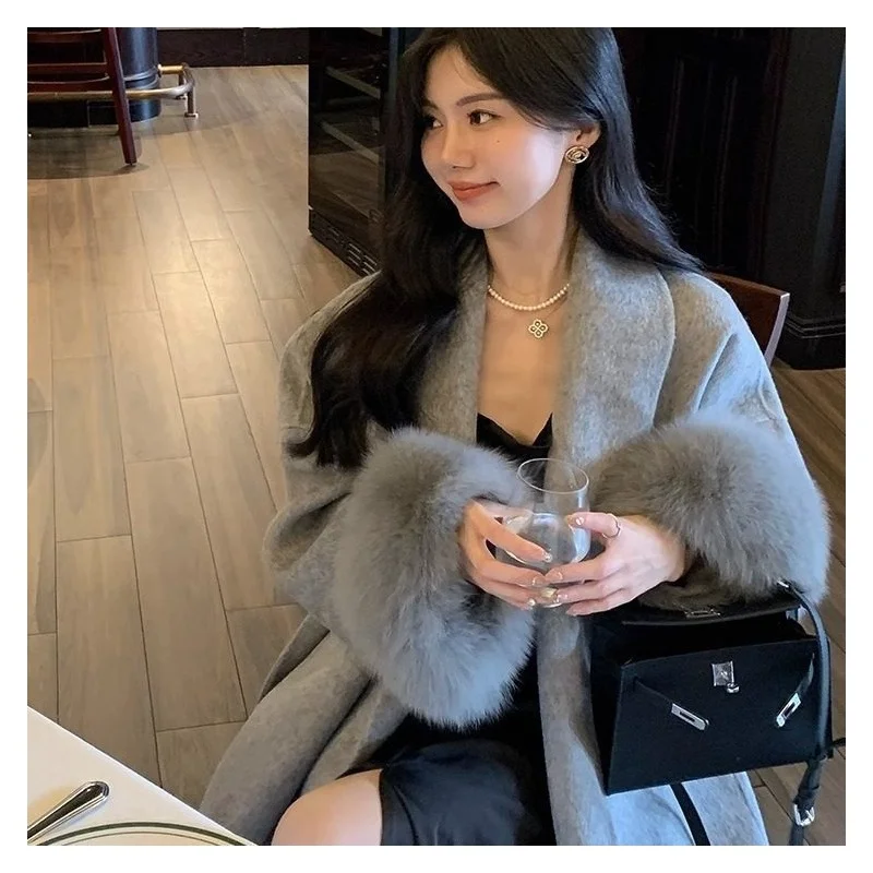 🦊女神范狐狸毛大衣👗