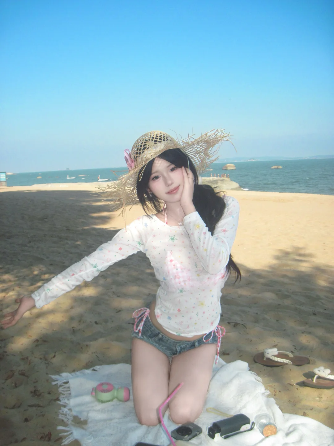 海边和野餐垫也太出片了吧!