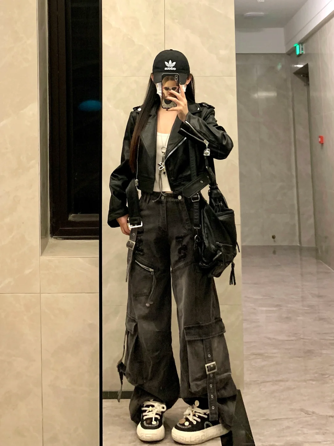 165/110🖤短款皮衣➕工装裤真的谁穿谁帅！！！
