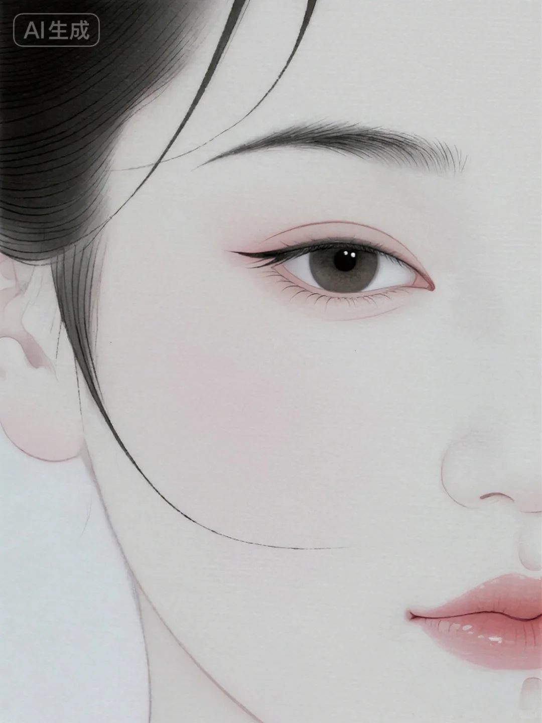 简笔素描美女