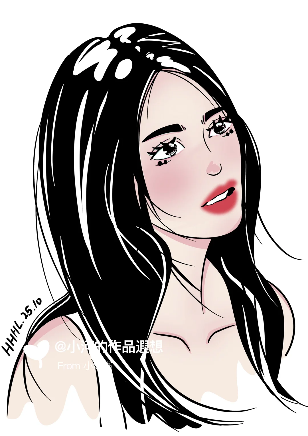 人物手绘头像|方蕾来啦