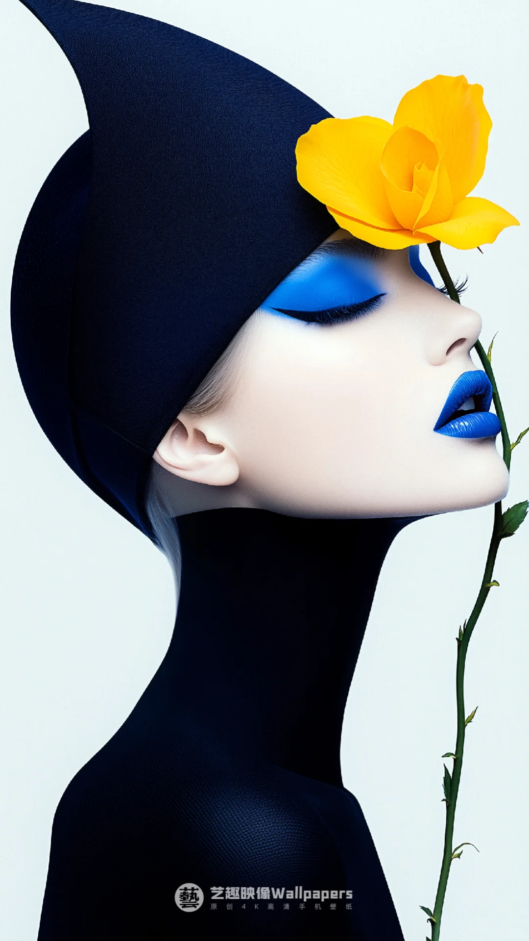 手机壁纸#D520丨蓝玫瑰+黄玫瑰+少女III