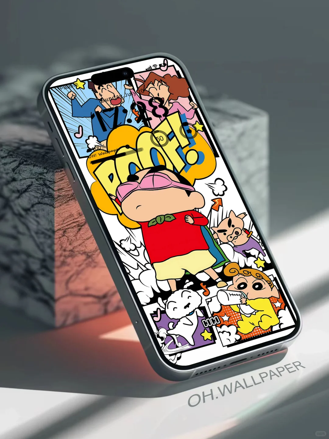 70|手机壁纸|蜡笔小新漫画风插画壁纸