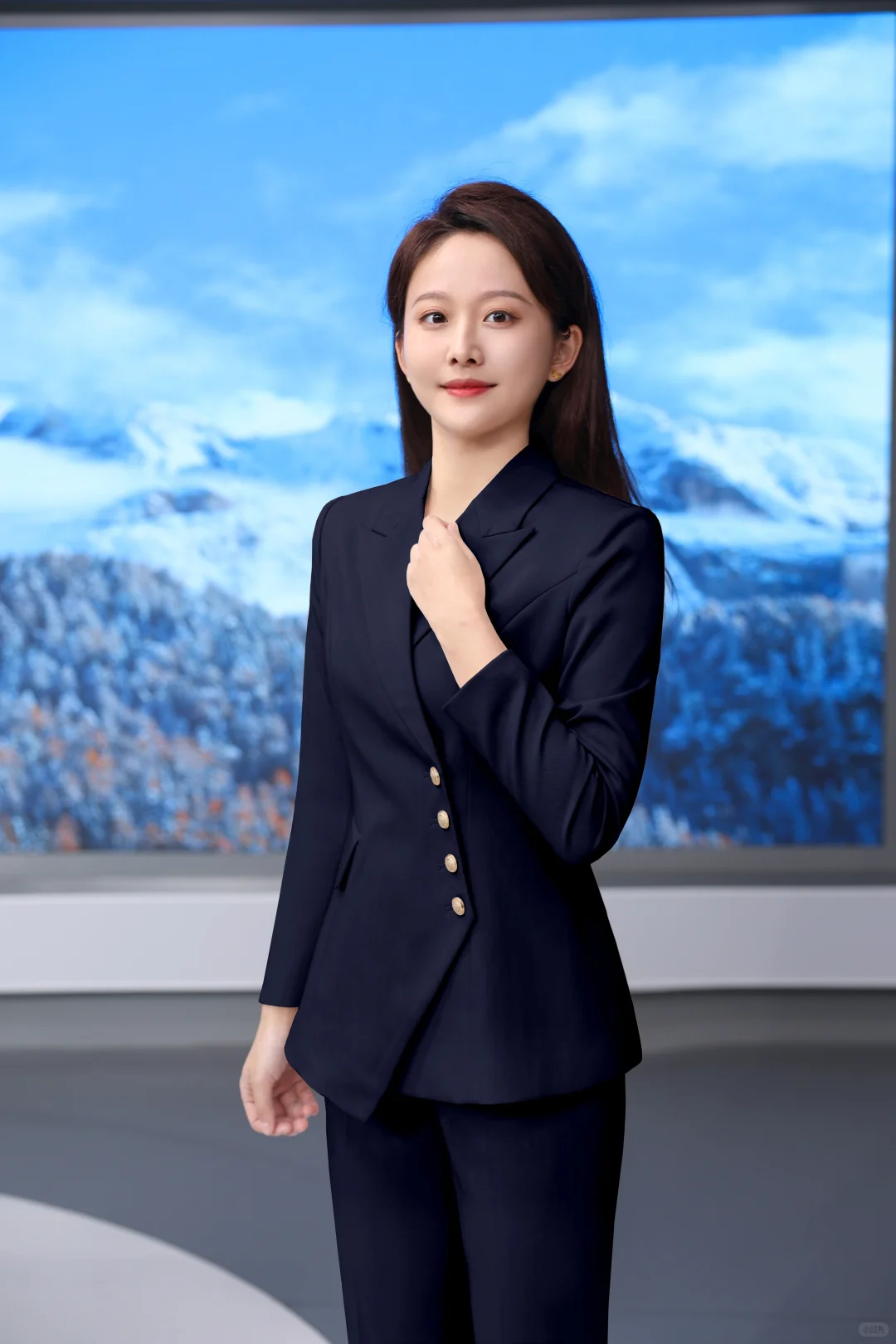 藏青色商务西装👔女神范必备