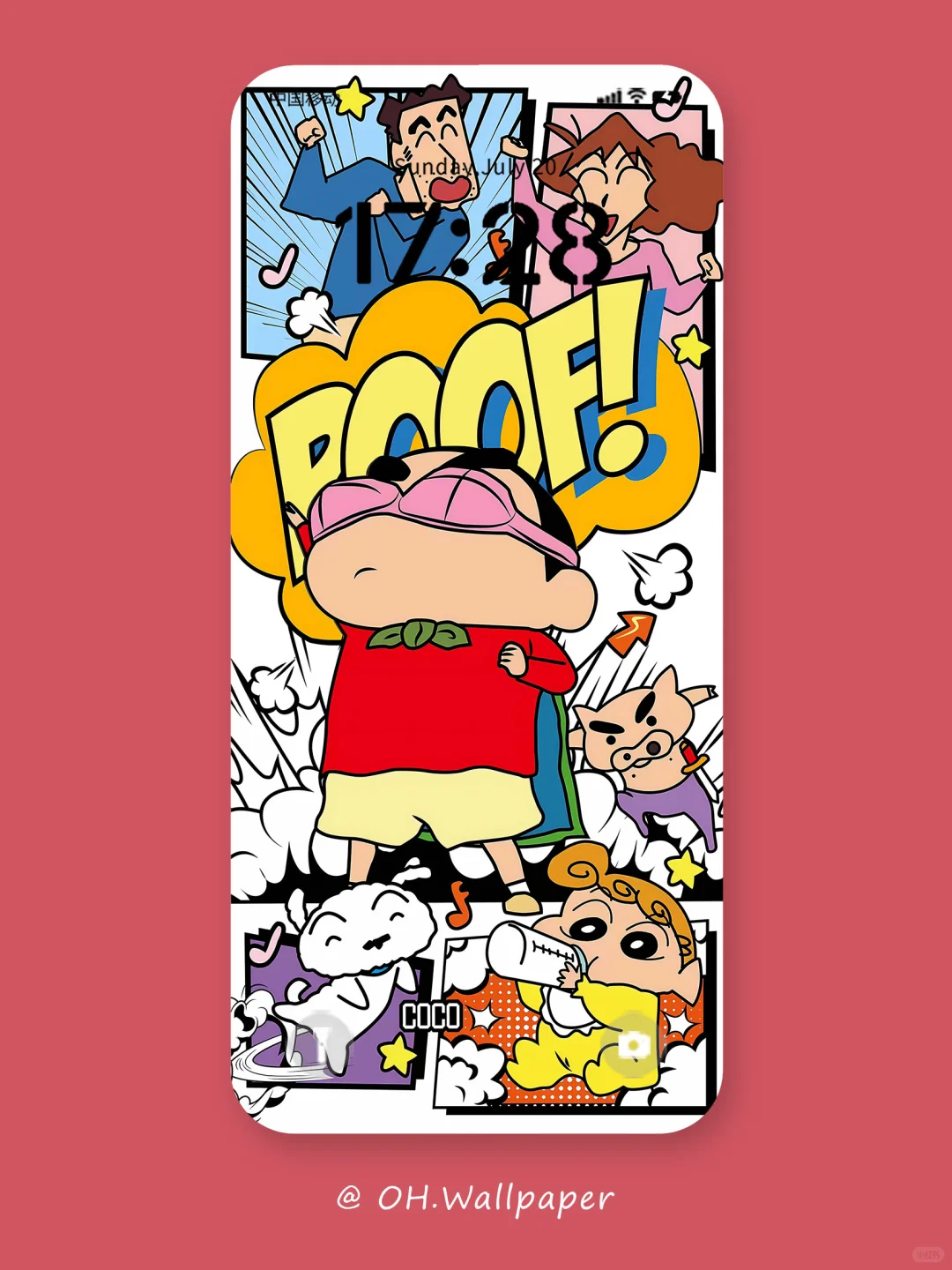 70|手机壁纸|蜡笔小新漫画风插画壁纸