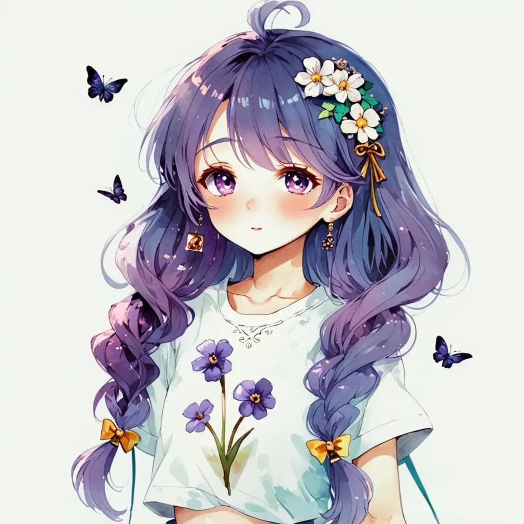 简笔画女孩➡️右滑上色
