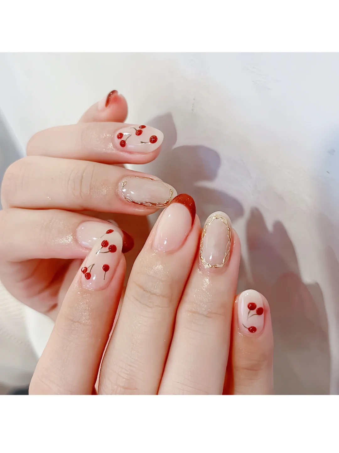 秋冬美甲怎么选💅🏻|甜妹少女感樱桃美甲🍒