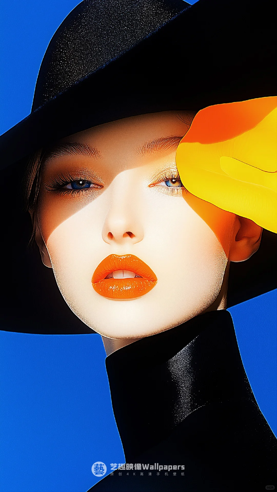 手机壁纸#D520丨蓝玫瑰+黄玫瑰+少女III