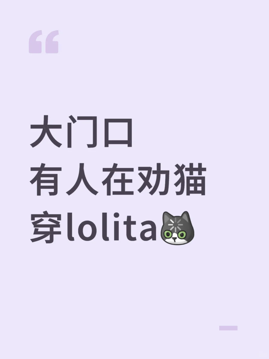 大门口 有人劝猫穿lolita😨
