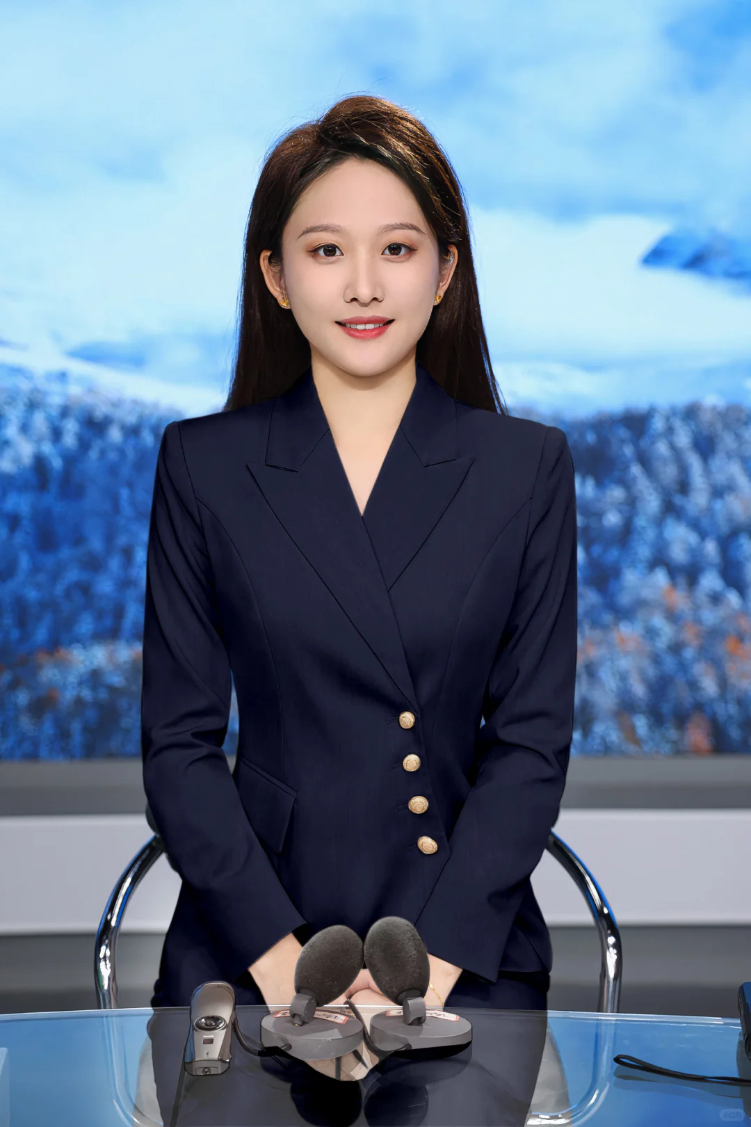 藏青色商务西装👔女神范必备