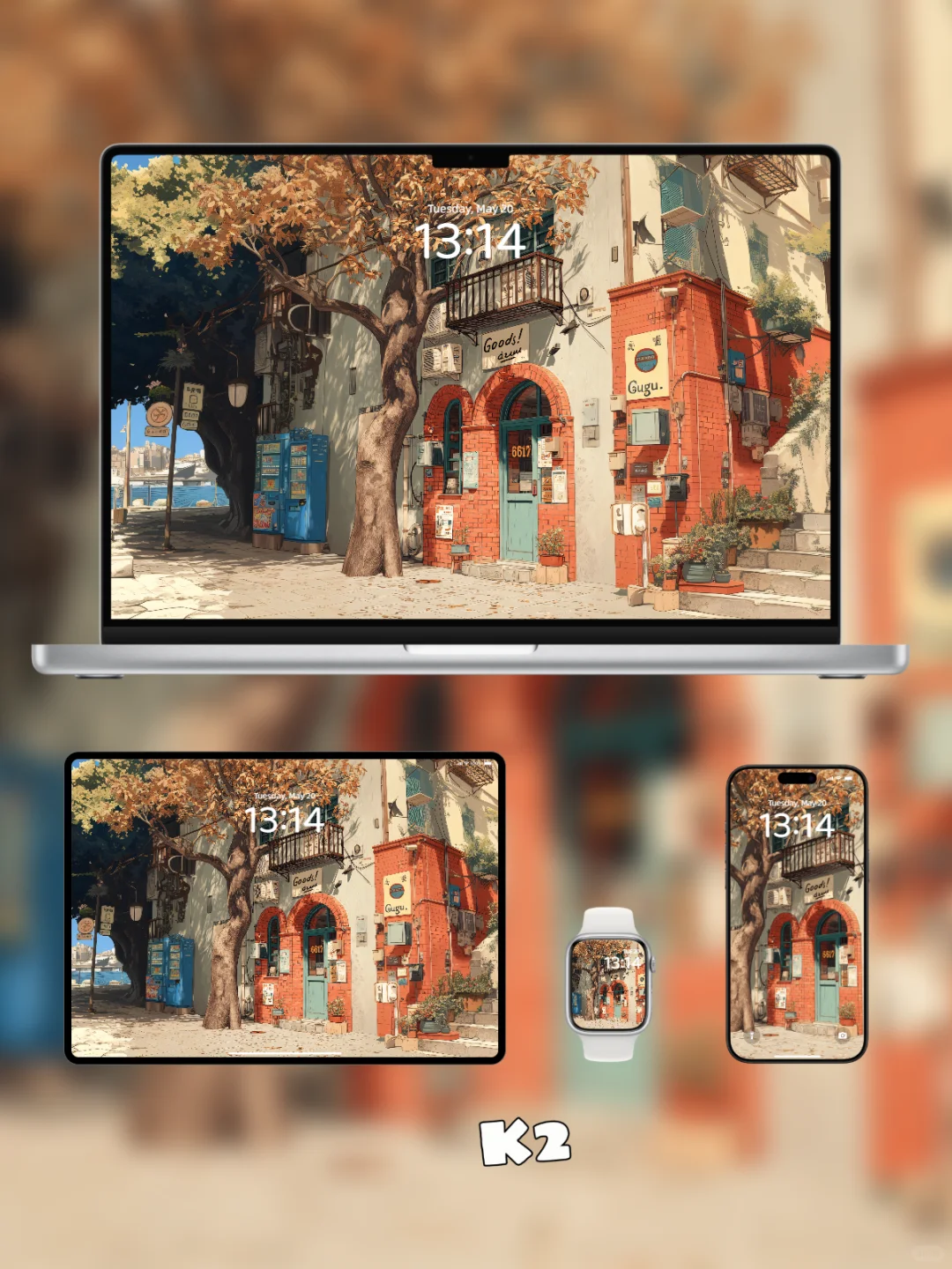 转角遇到治愈系小店|🍂秋日海滨街道壁纸