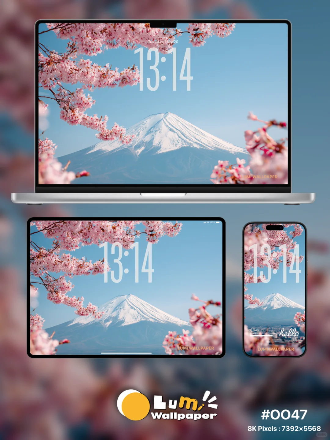 Lumi壁纸 | IOS26樱花富士山壁纸 | 0047