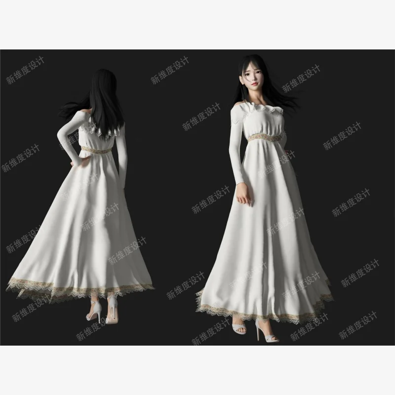 ☁️3D美女人物模，设计党必入