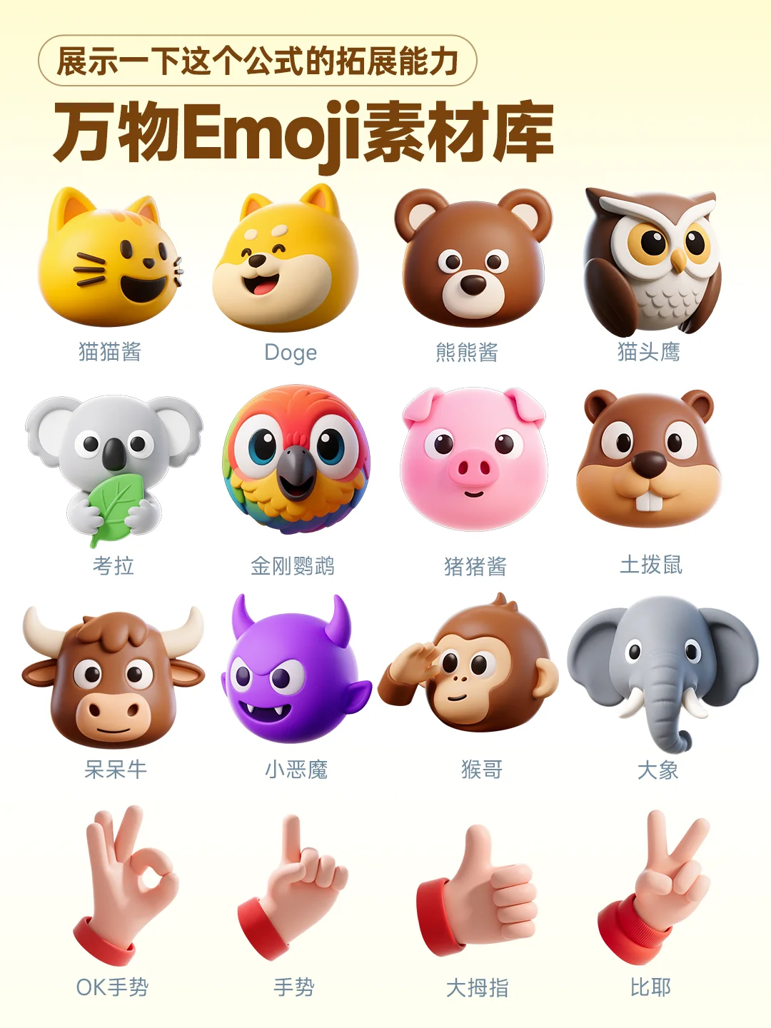 万物皆可Emoji😍3D表情包一个公式生成