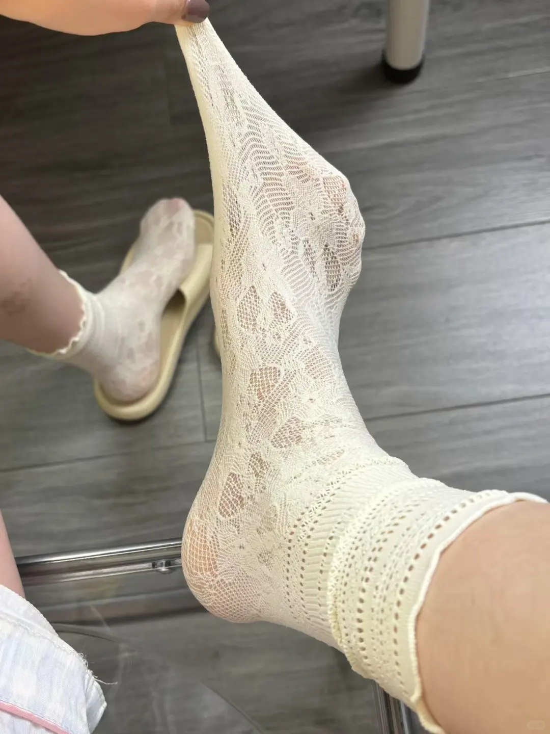 ✨软糯白蕾丝袜,是心动的感觉啊!💕💃