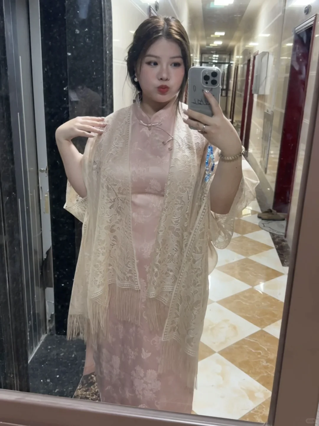 170斤|好美的粉旗袍!!