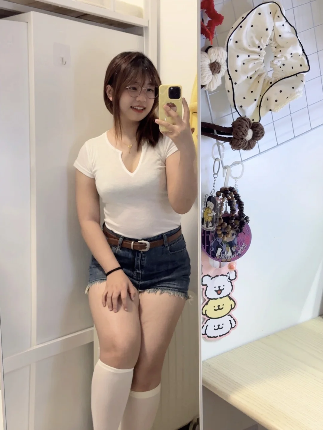 这个短裤和白t真的绝搭!!