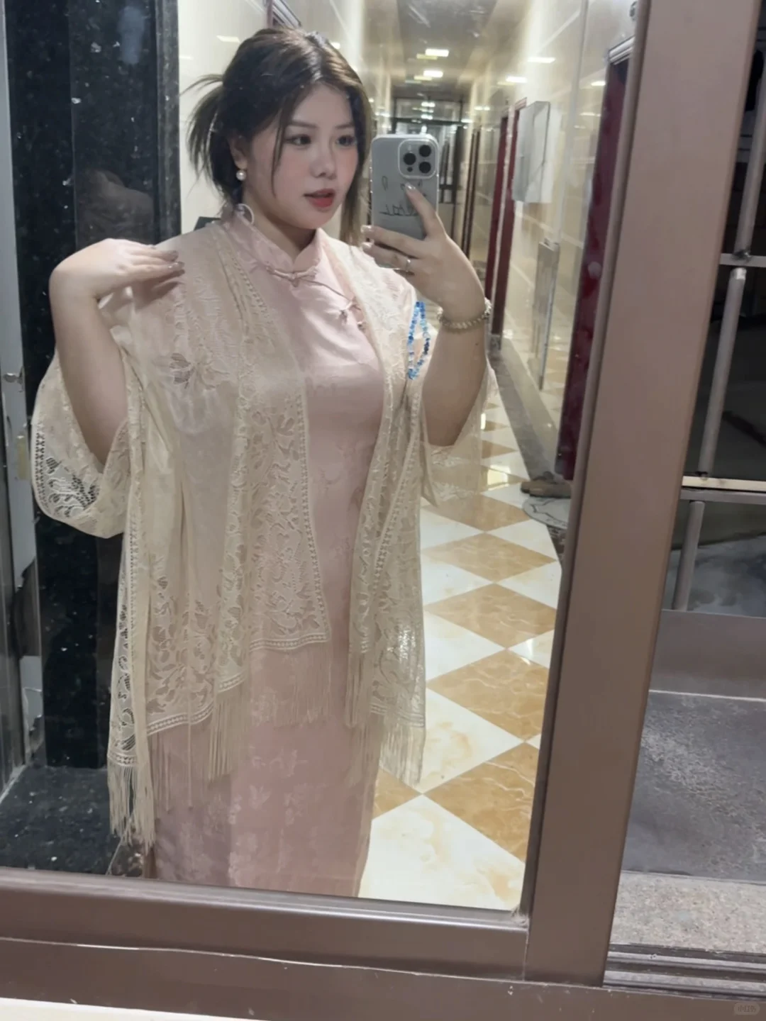 170斤|好美的粉旗袍!!