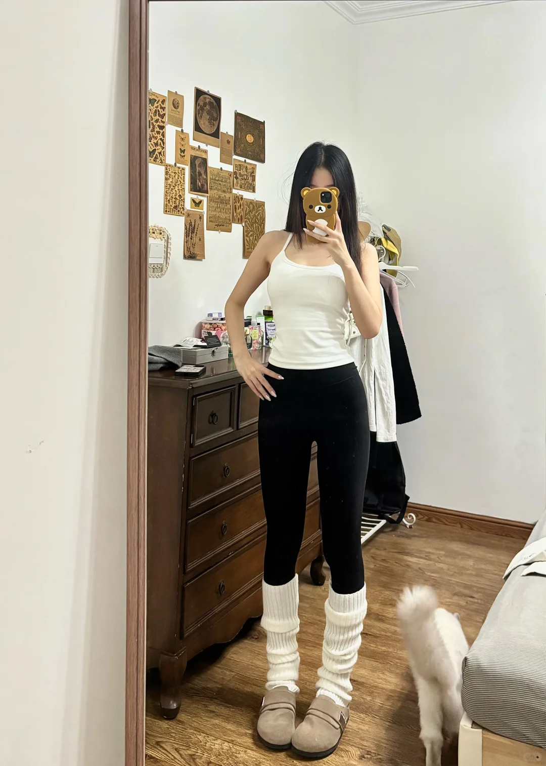 ootd穿搭分享/瑜伽服➕袜套澳绒发热裤📝🤍