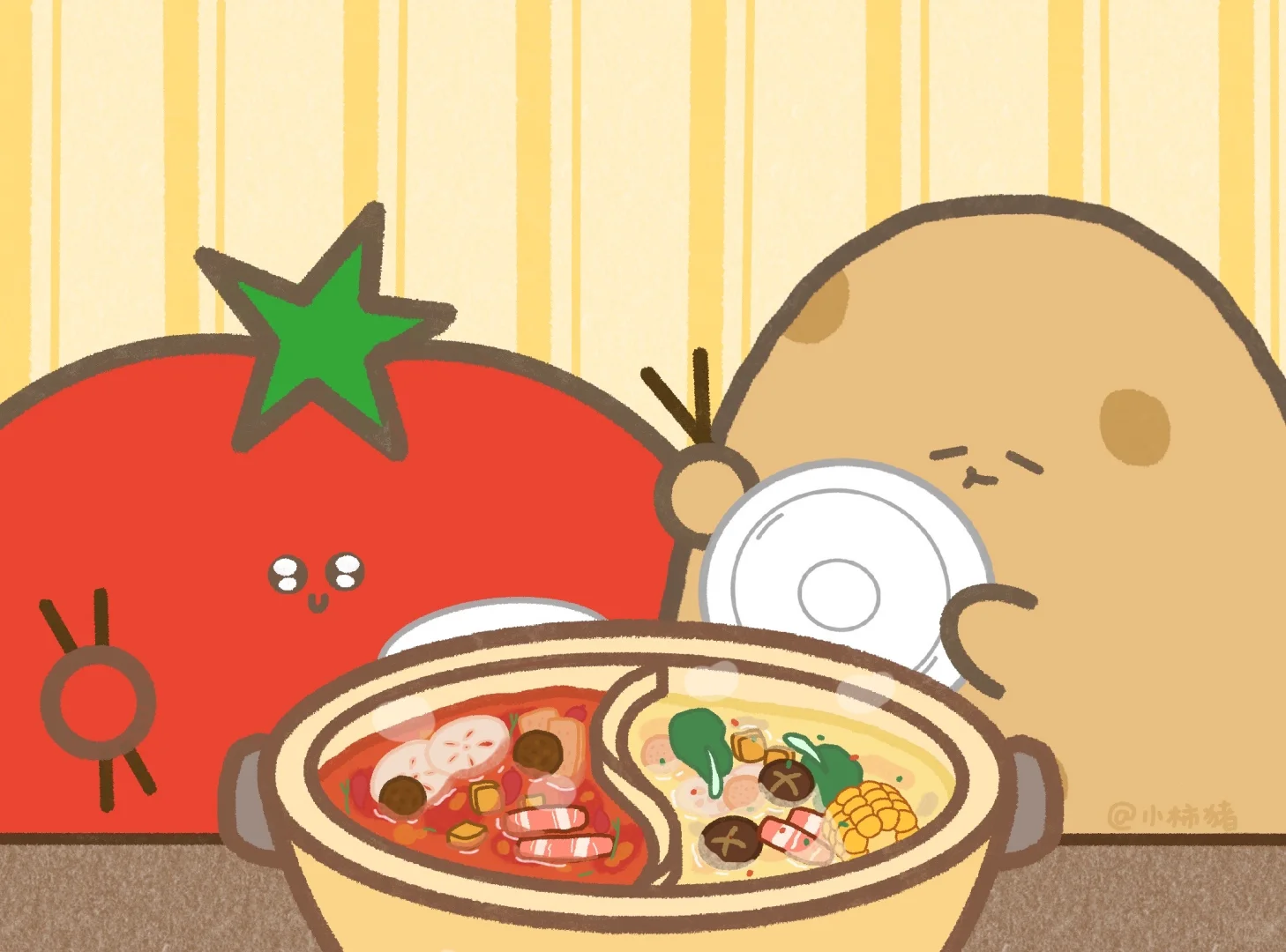 平板壁纸｜吃火锅的一天🍅🥔