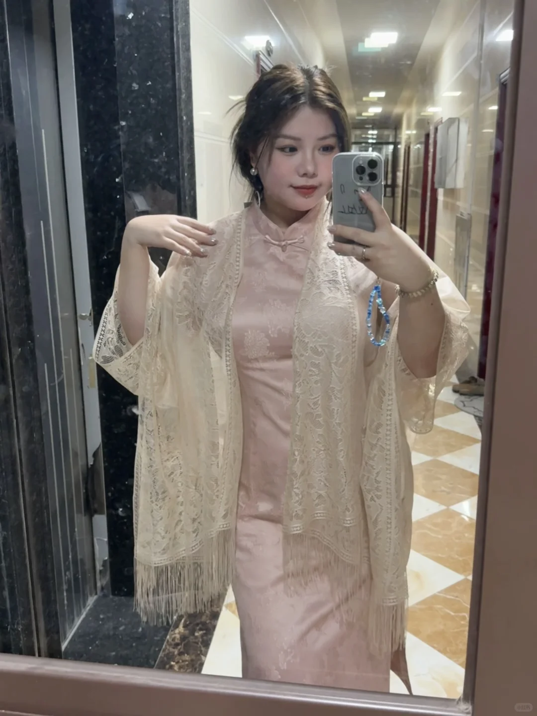 170斤|好美的粉旗袍!!
