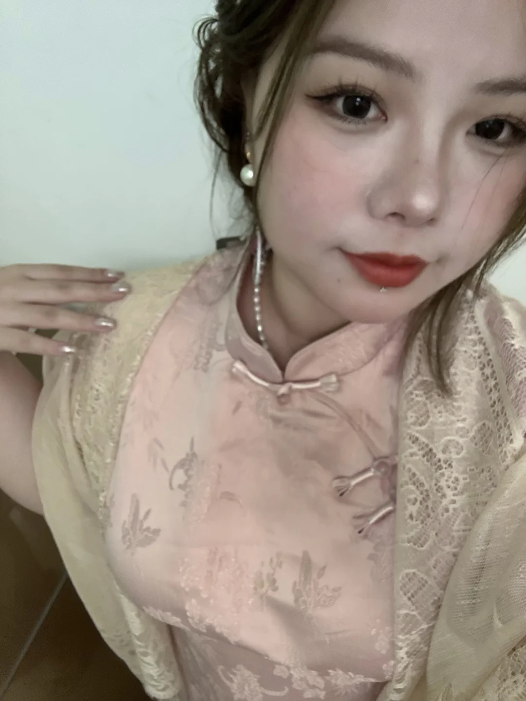 170斤|好美的粉旗袍!!