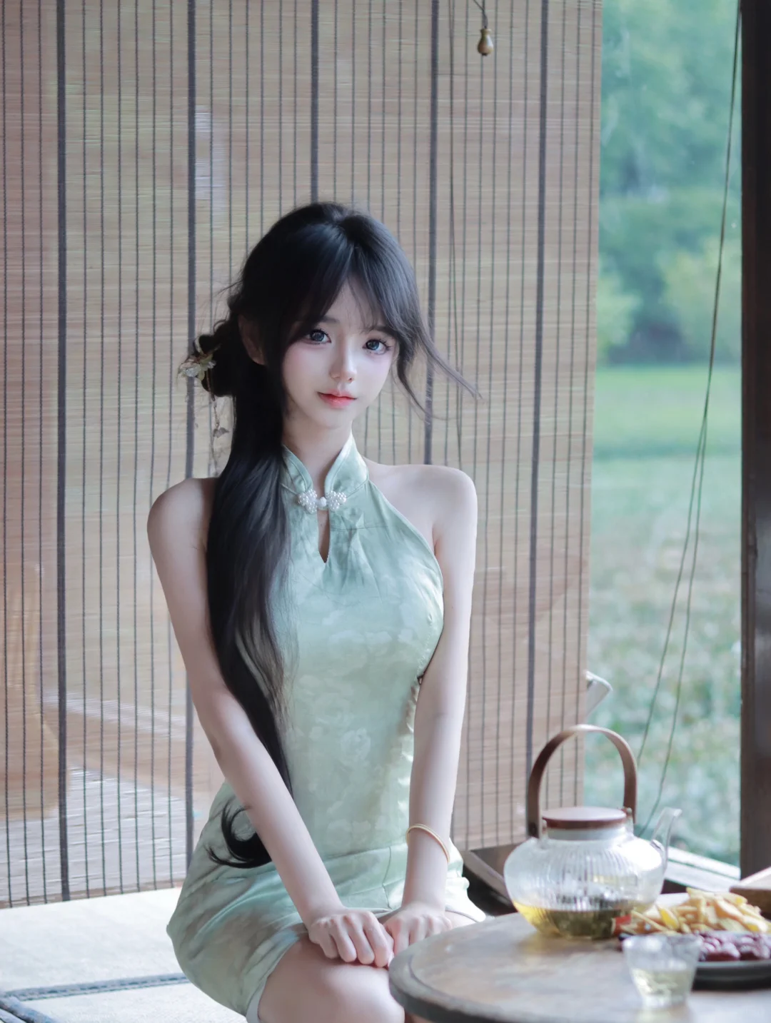穿了旗袍～