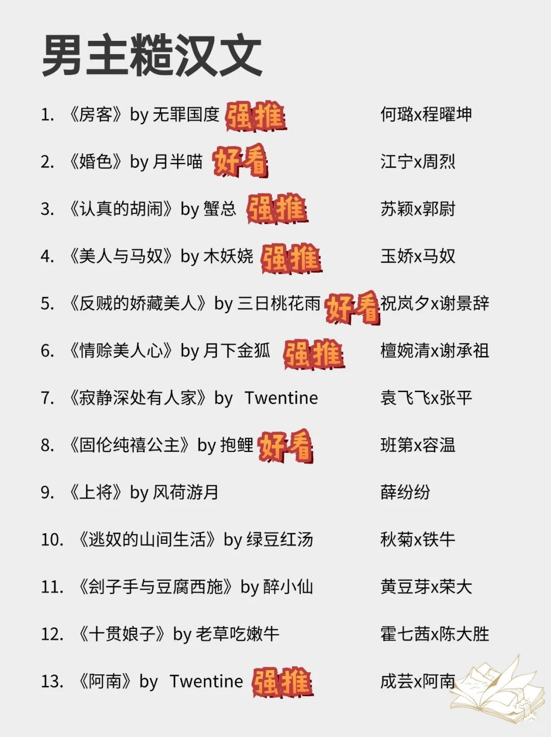 26本糙汉文合集!荷尔蒙爆棚,又帅又撩