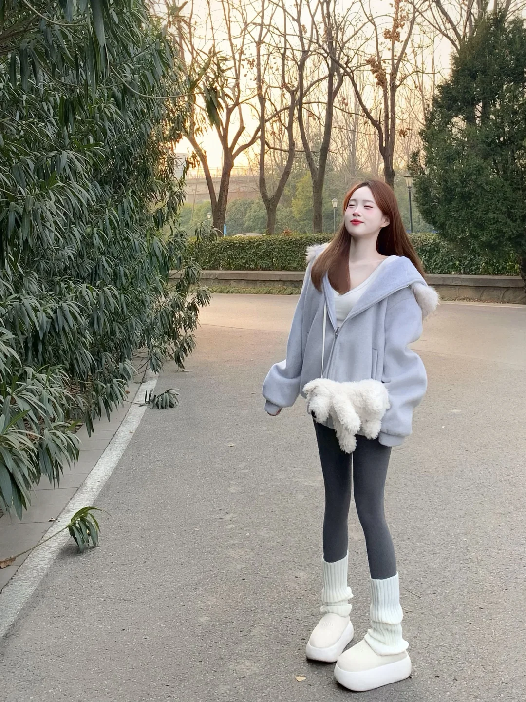 🐰奶呼呼的baby蓝大外套~又甜又保暖的一身