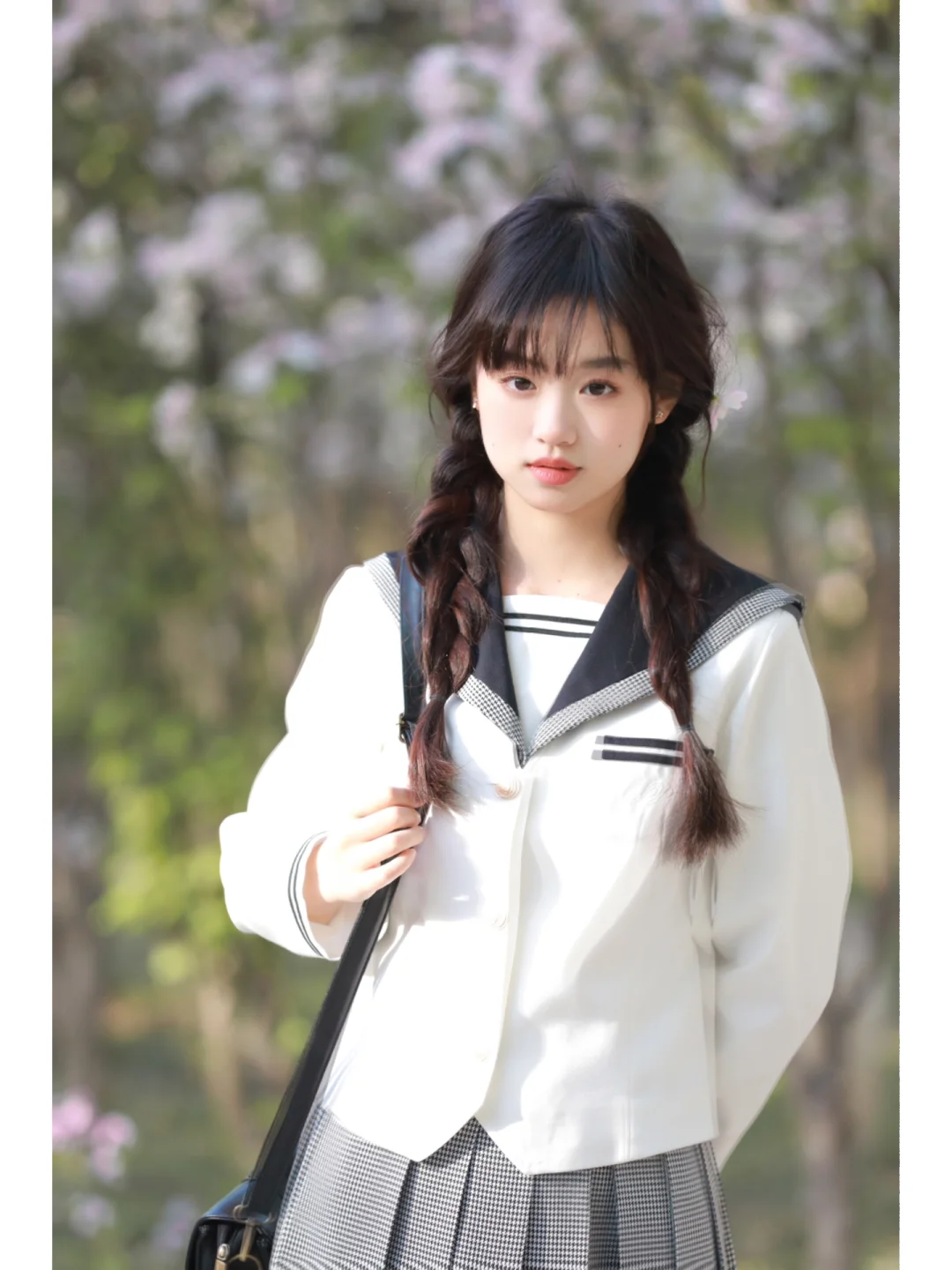 jk制服樱花写真|保姆级樱花🌸拍照姿势分享