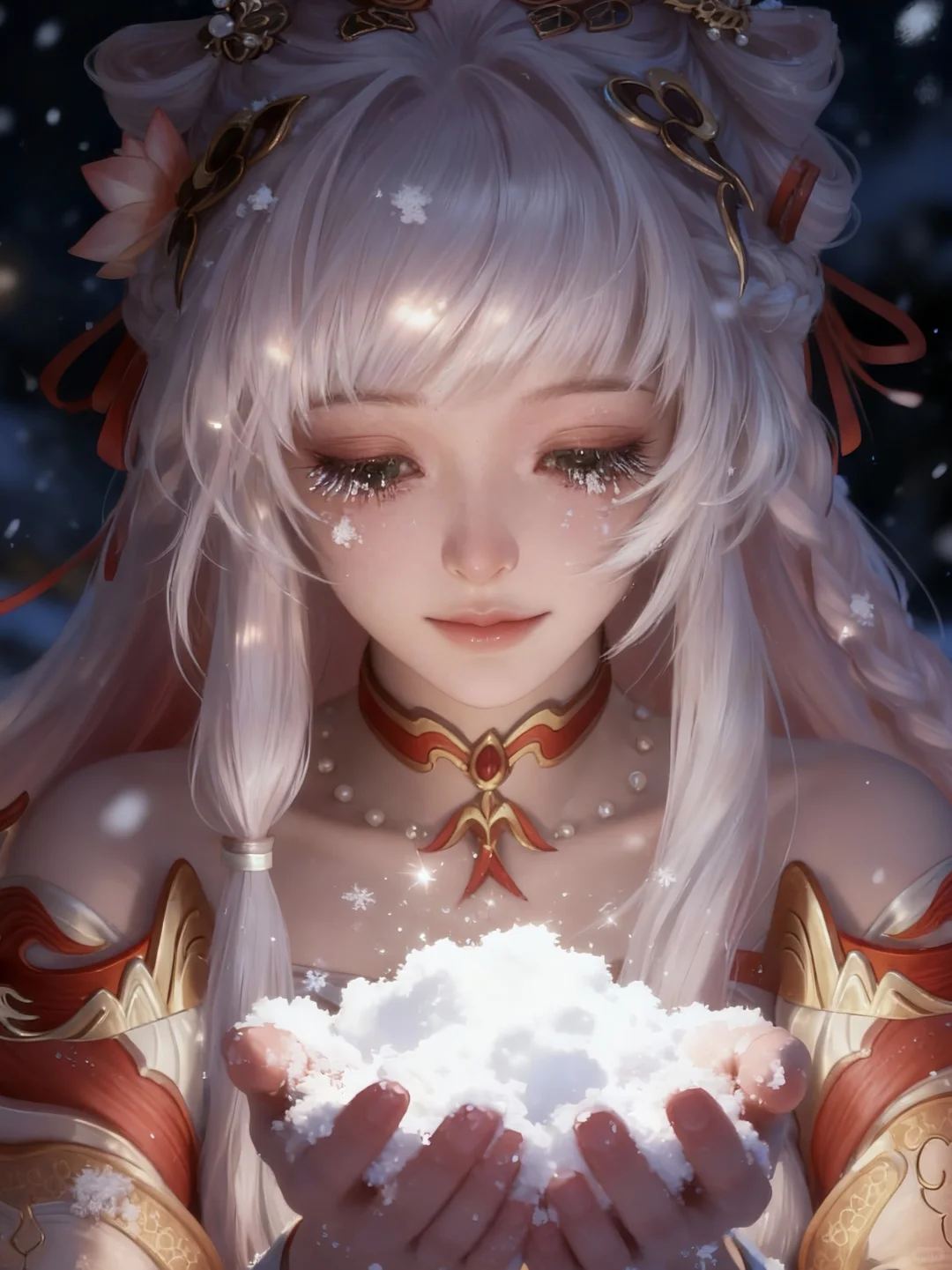 这么近,那么美,王者女英雄捧雪照