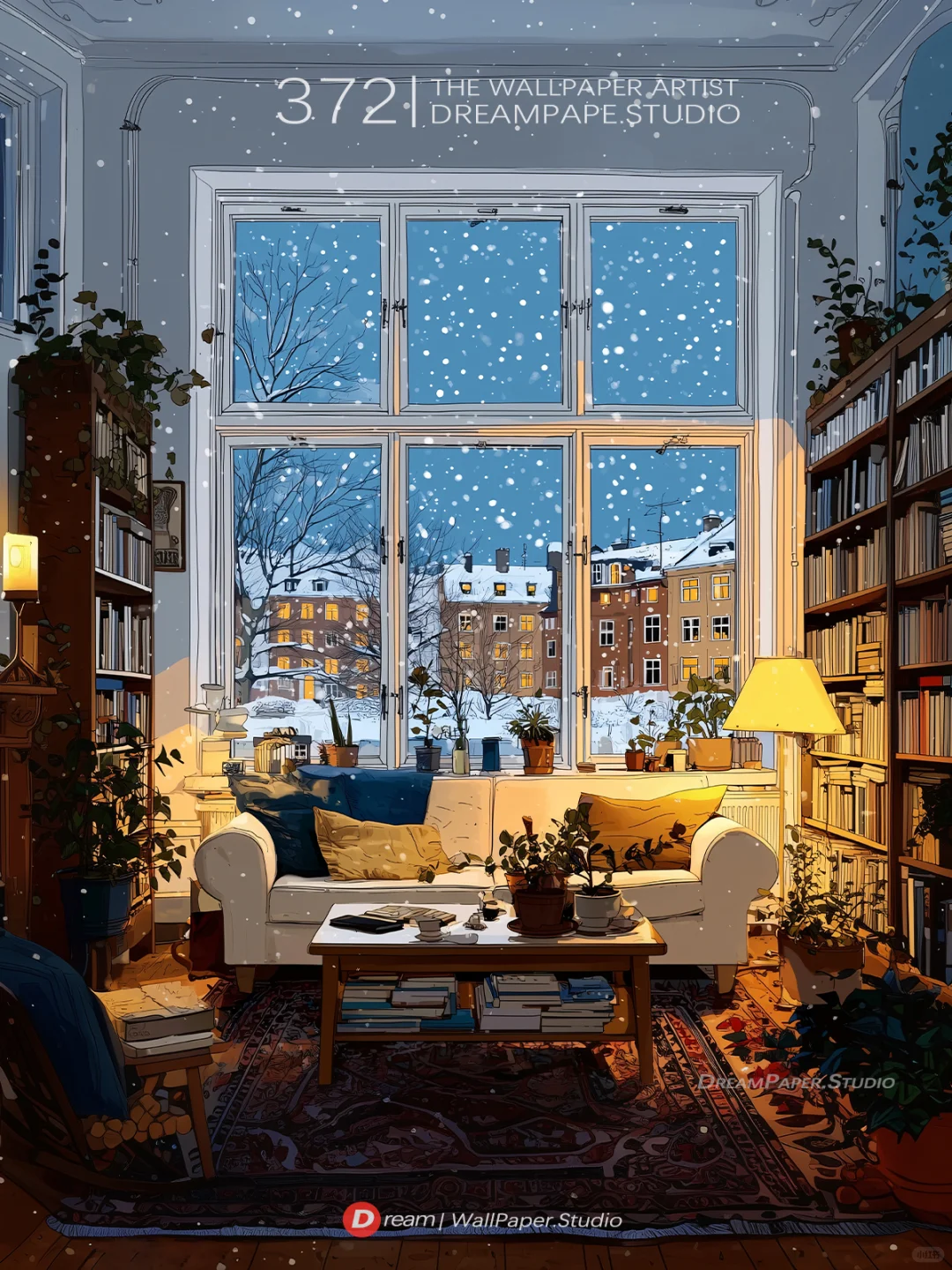 Dream壁纸/“+雪夜如诗-温暖的书房❄️”